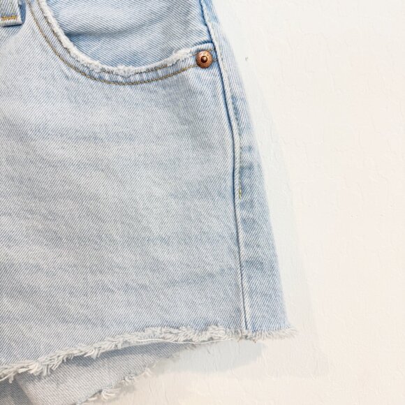 Levi’s 501 Button Fly Denim High Rise Cut Off Blue Jean Shorts Casual Western 25 - Picture 5 of 10